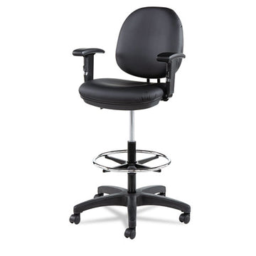 Alera® Alera Interval Series Swivel Task Stool, Supports Up To 275 Lb, 23.93" To 34.53" Seat Height, Black Faux Leather freeshipping - TVN Wholesale